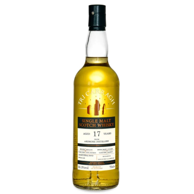 Tri Carragh Ardmore 17 Year Old Refill Bourbon Barrel Single Malt Scotch Whisky | 700ML