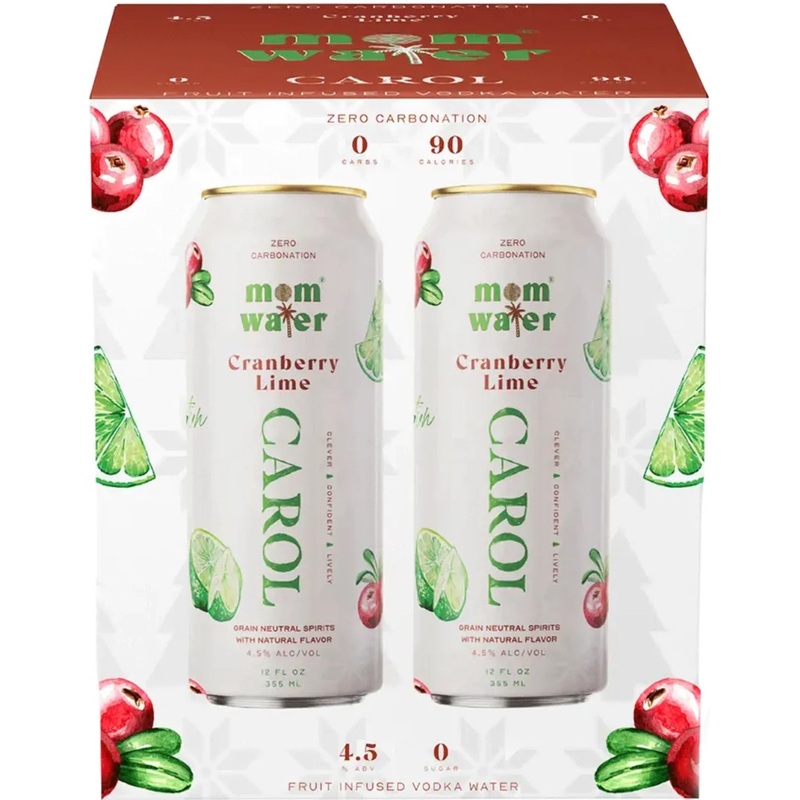 Mom Water Carol Cranberry Lime Cocktail | 4x355ML
