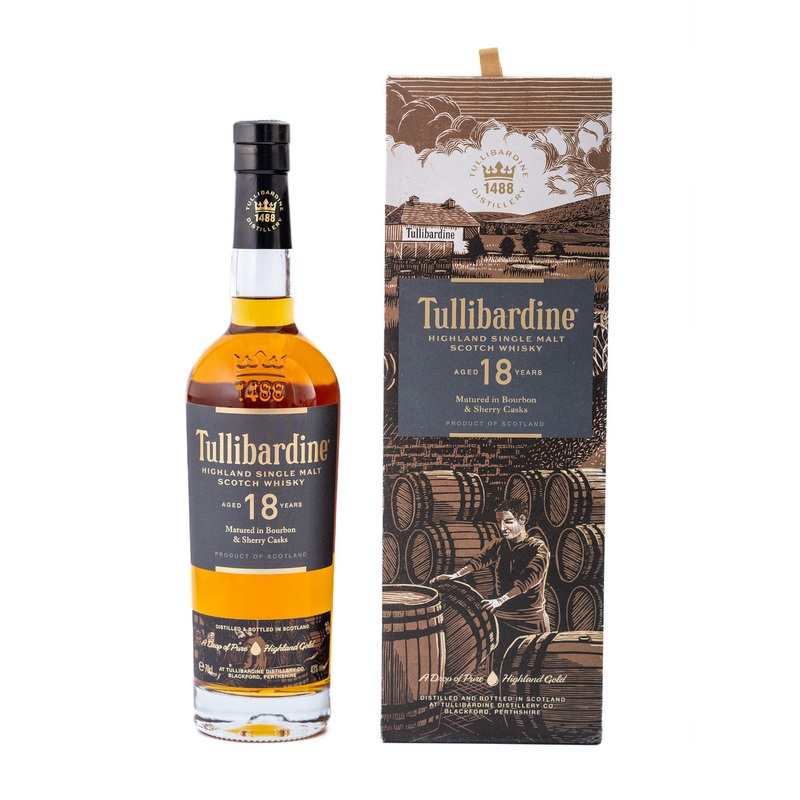 Tullibardine 18 Year Old Bourbon & Sherry Casks Matured Single Malt Scotch Whisky|700ML