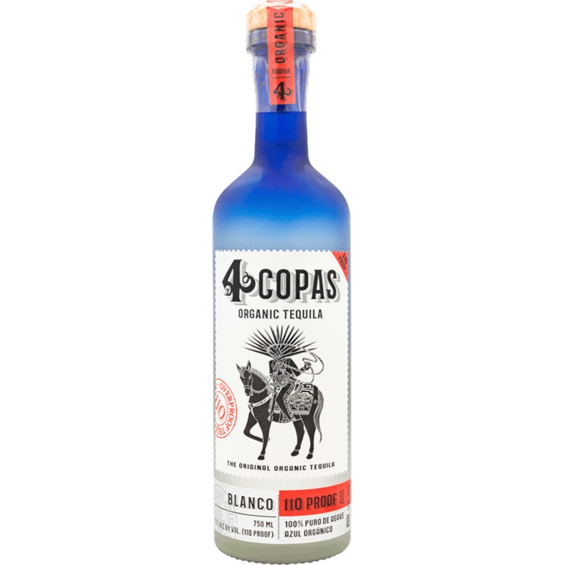 4 Copas Blanco proof 110 Tequila