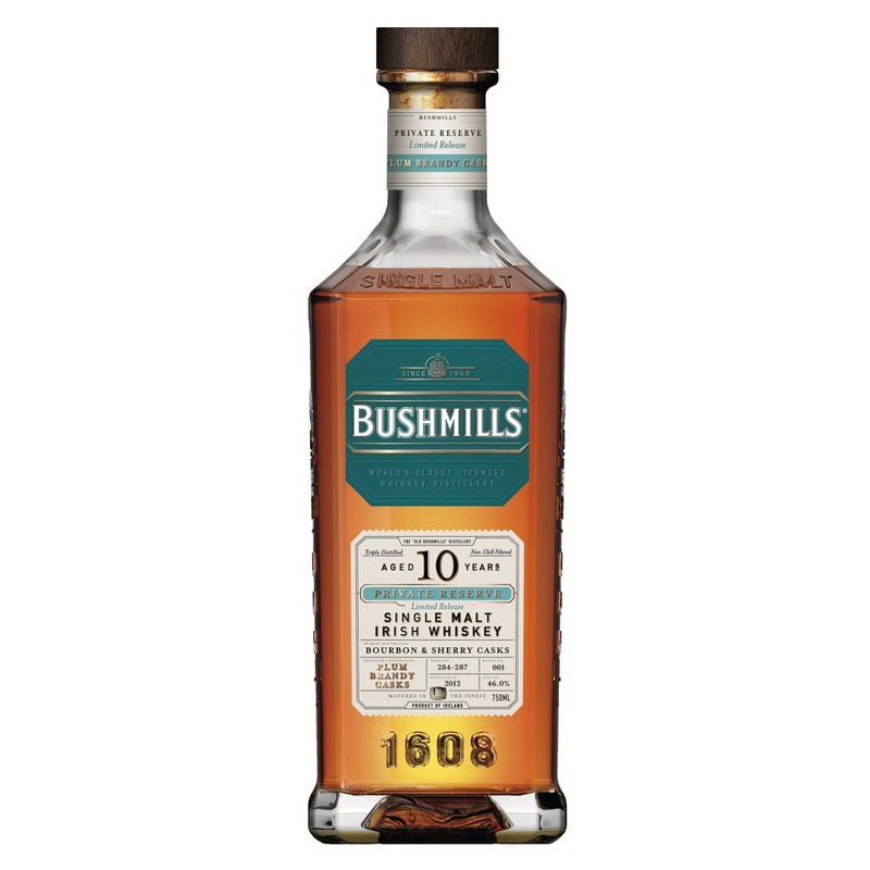 Bushmills Private Reserve Limited Release 10 Year Old Plum Brandy Cask Single Malt Irish Whiskey