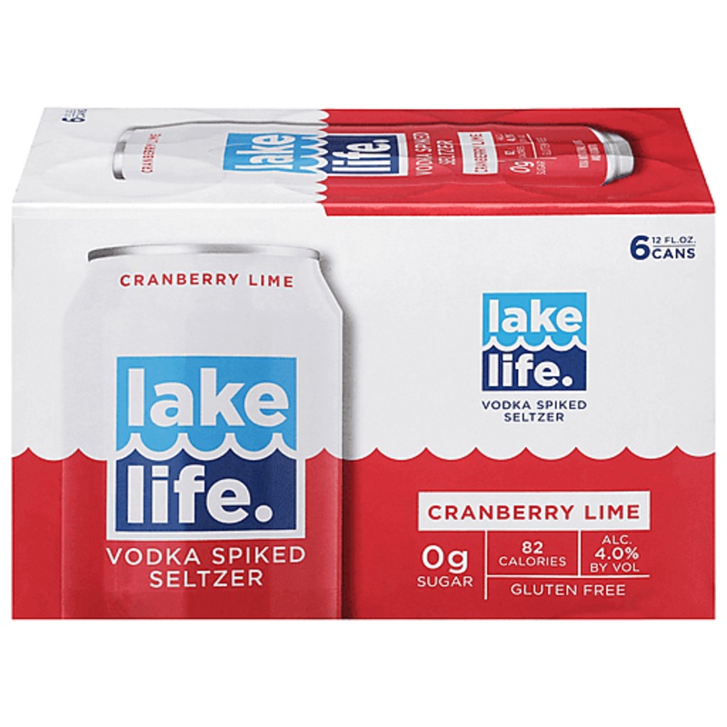 Lake Life Cranberry Lime Vodka Spiked Seltzer Cocktail | 6x236ML