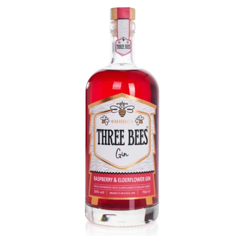 Three Bees Raspberry & Elderflower Gin | 700ML