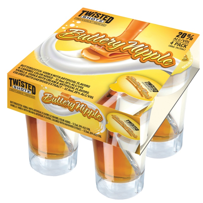 Twisted Shotz Buttery Nipple Cocktail | 4x100ML