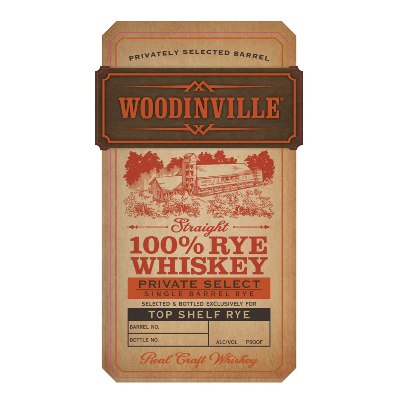 Top Shelf Woodinville Rye Single Barrel Cask Strength Barrel 7930 Whiskey