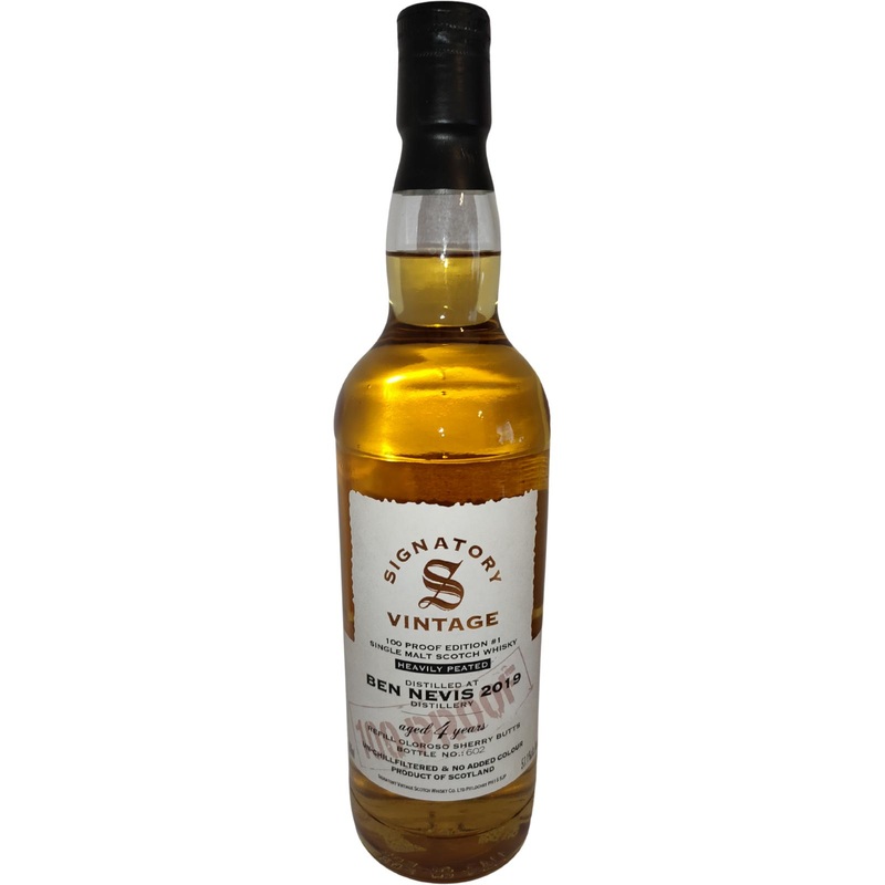 Ben Nevis Heavily Peated Signatory Vintage 100 Proof 2019 4 Year Old Whisky | 700ML