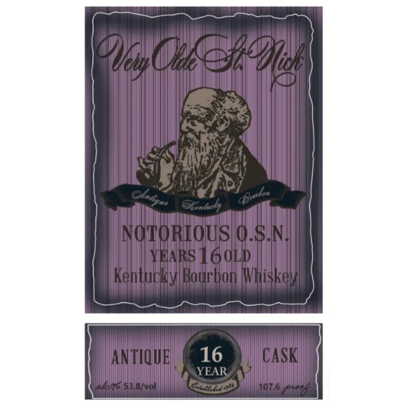 Very Olde St. Nick 16 Year Old Notorious O.S.N. Bourbon Whisky